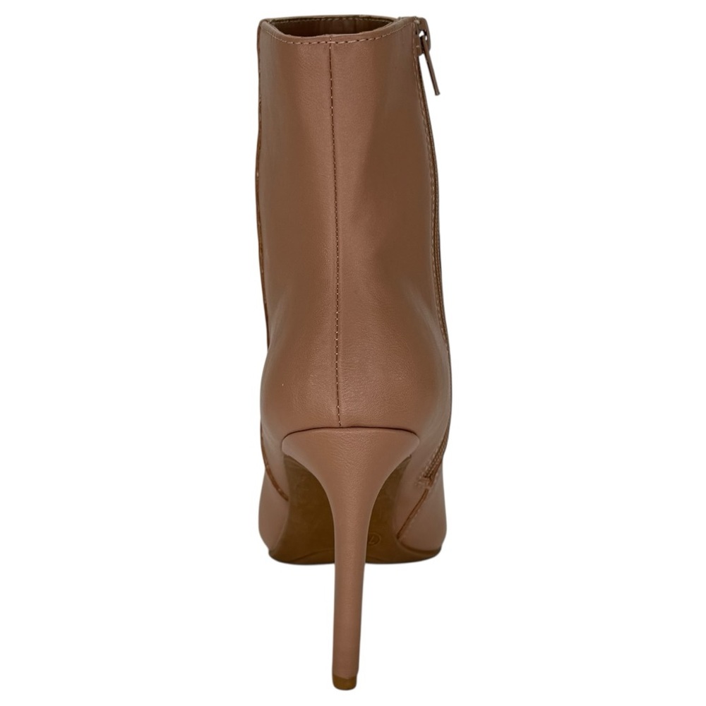 Journee Collection Silvy Tan Faux Leather Heeled Womens Booties Size 7.5M - Picture 4 of 11